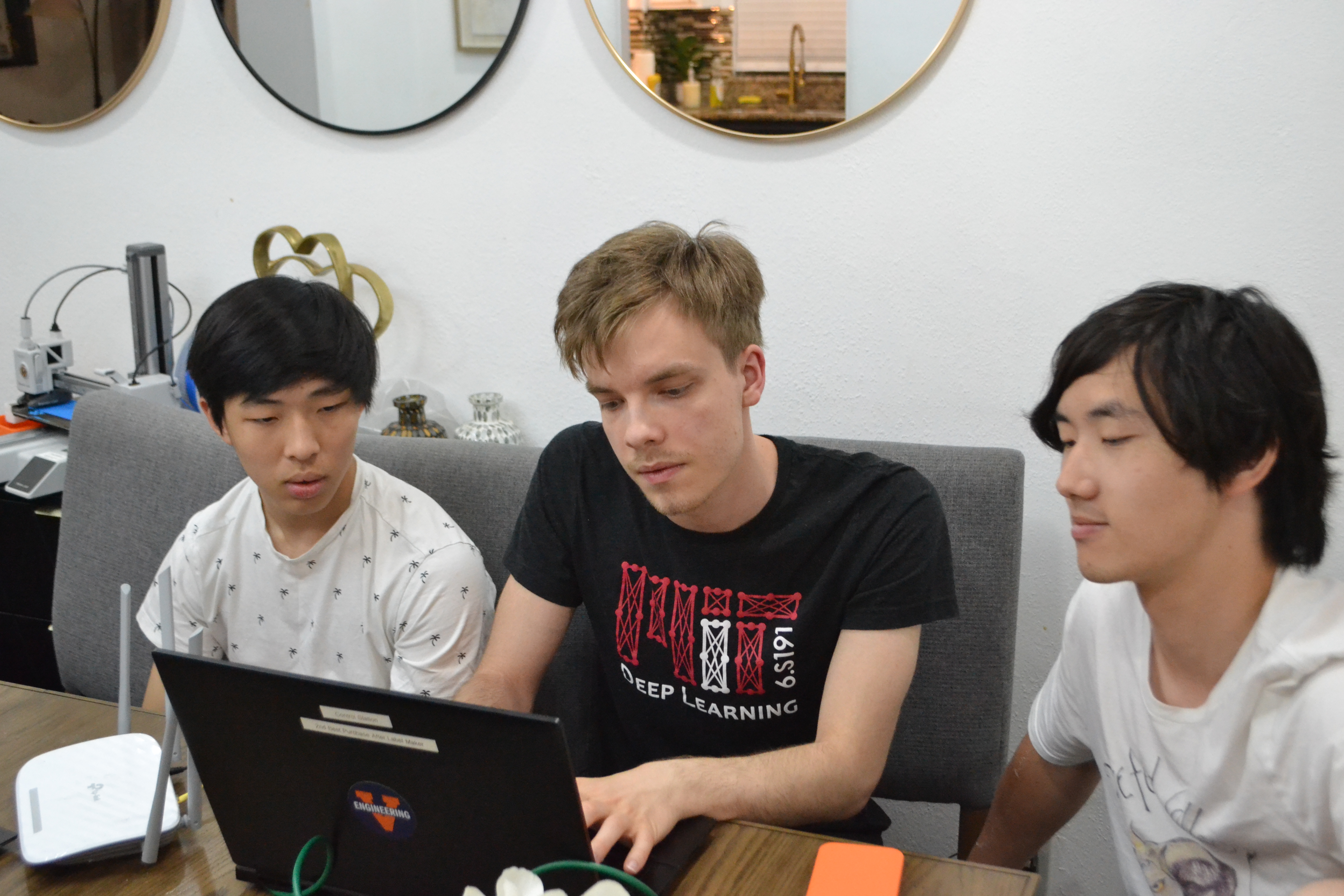 The computer team checking over teleop control.