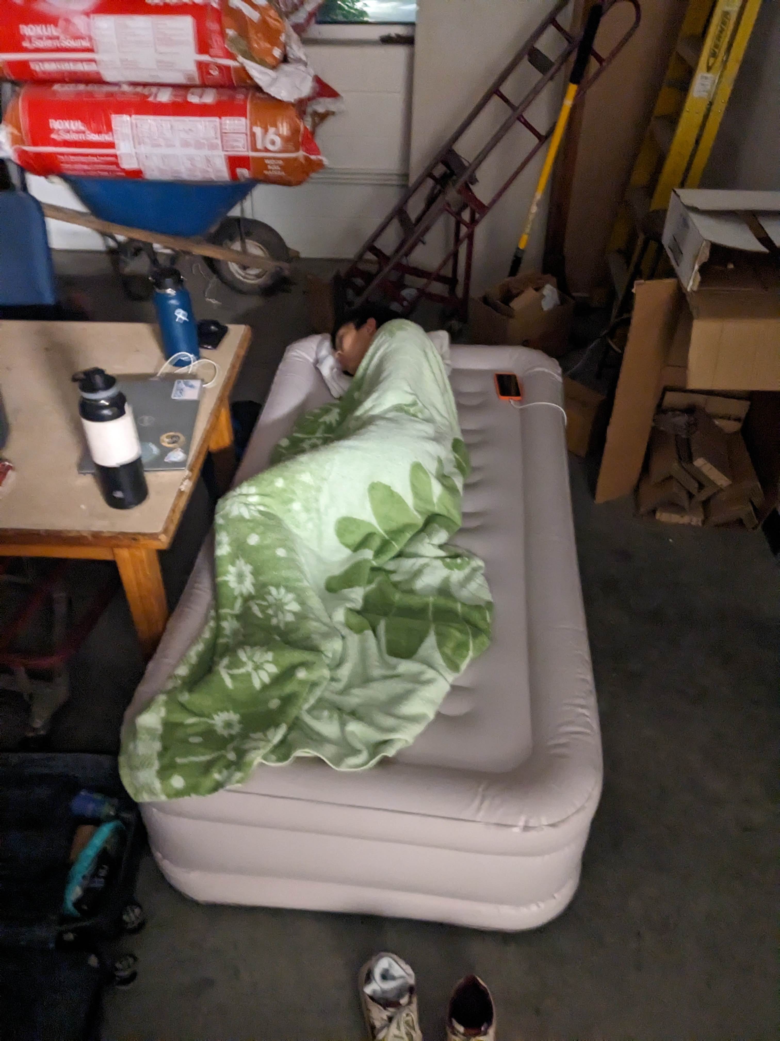 Sleeping at Lacy Hall.