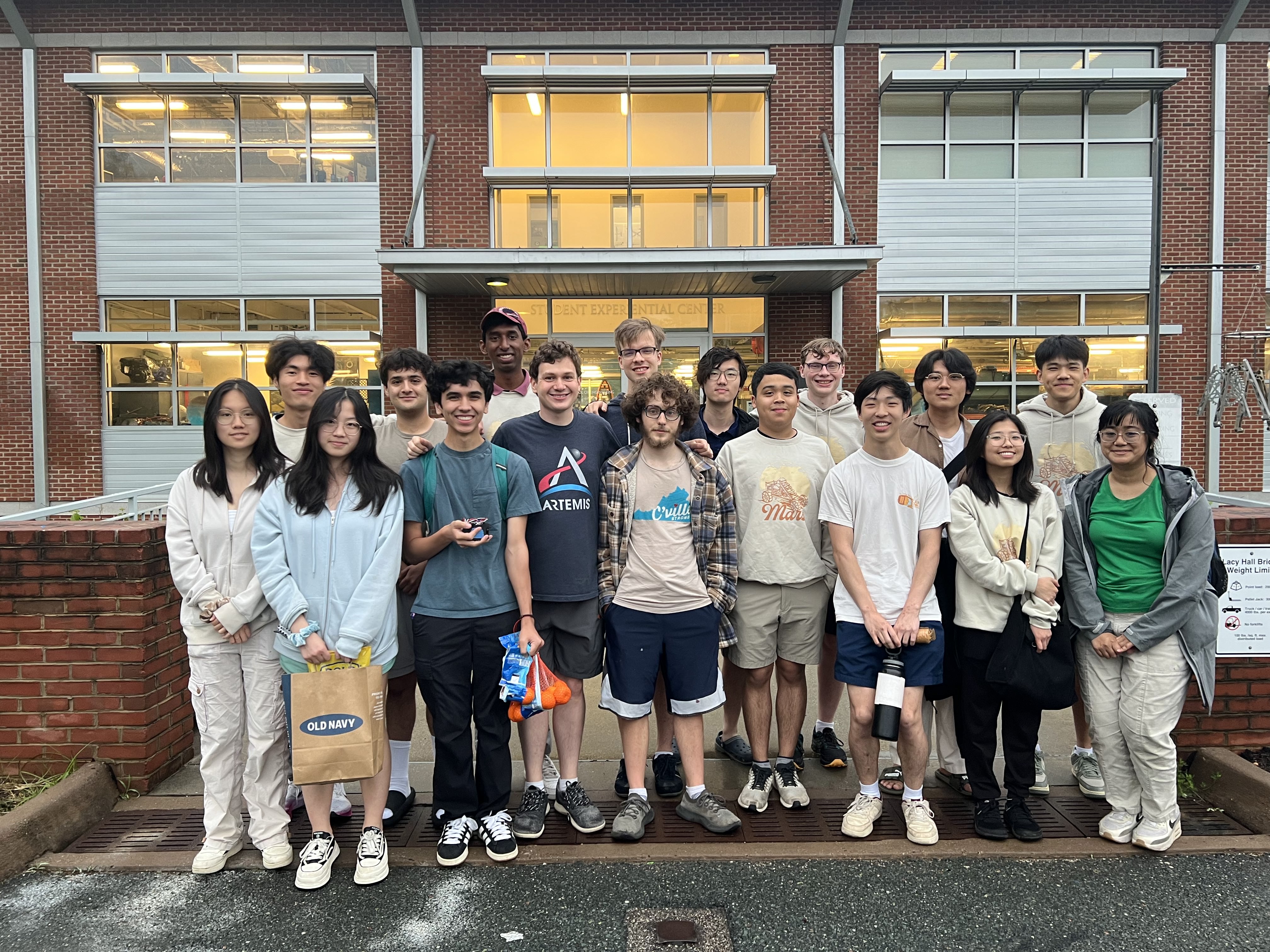 The competition team outside Lacy Hall.