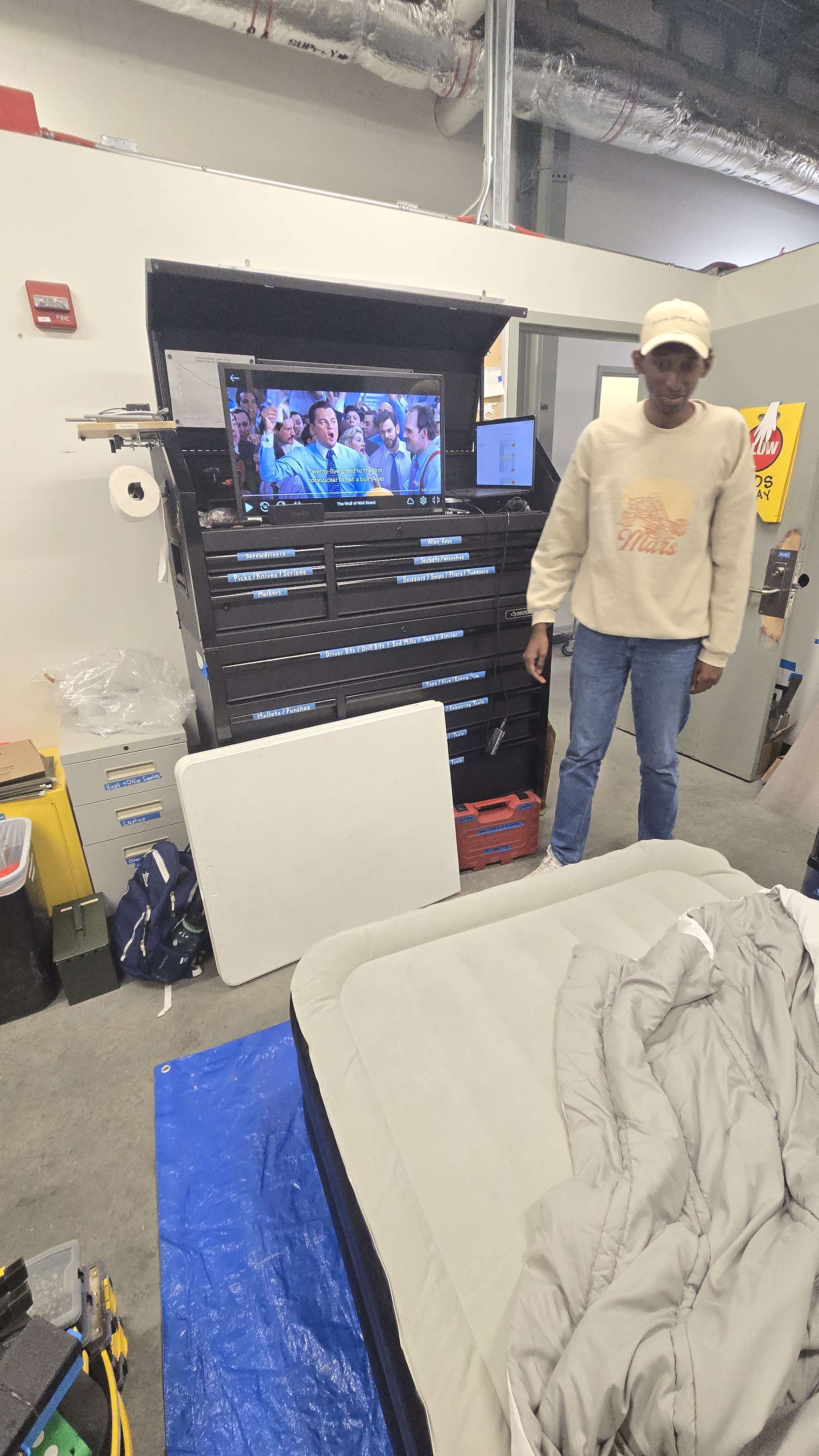 Homeless MARS members sleeping.