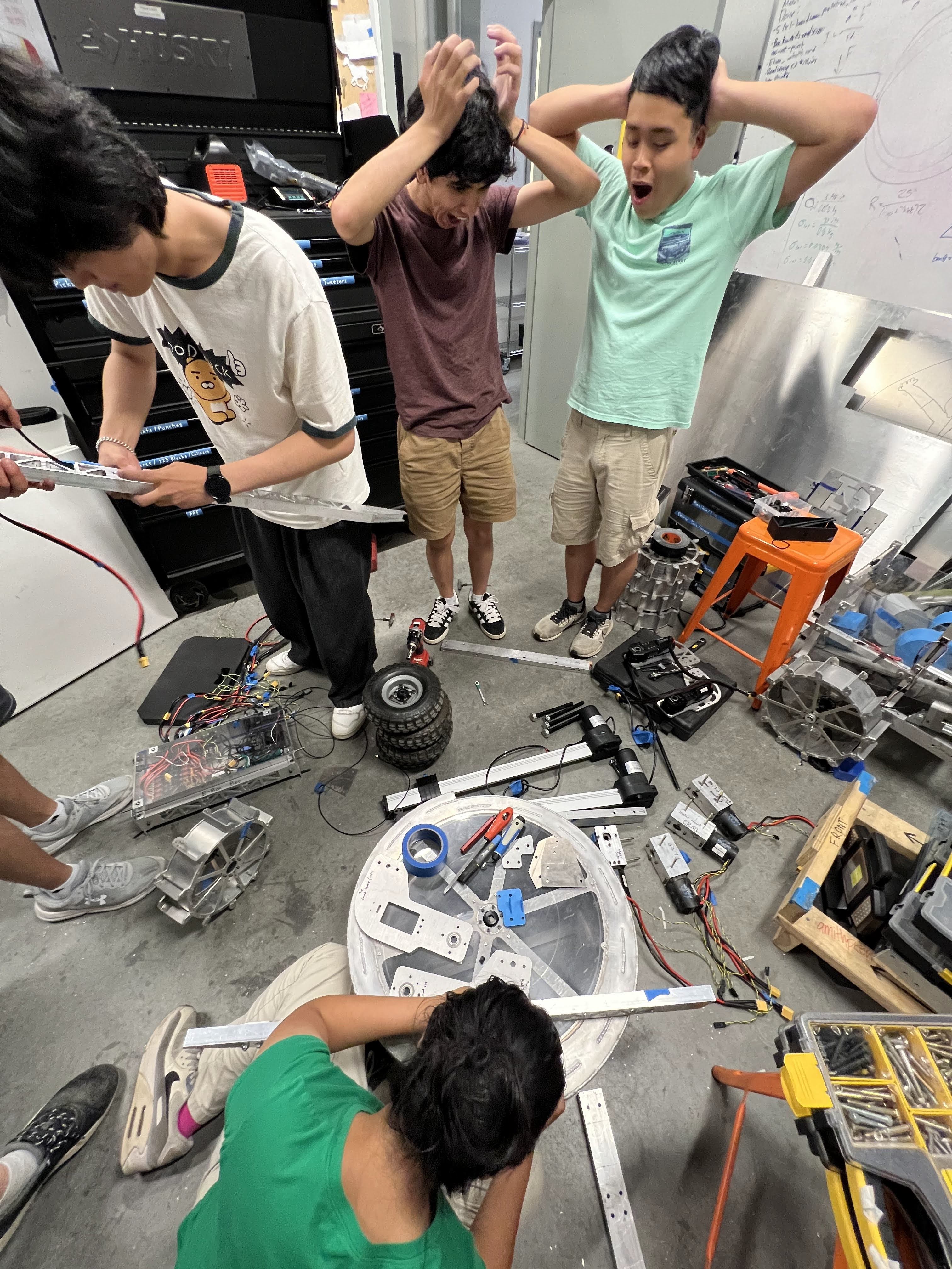 The competition team packing for Florida.