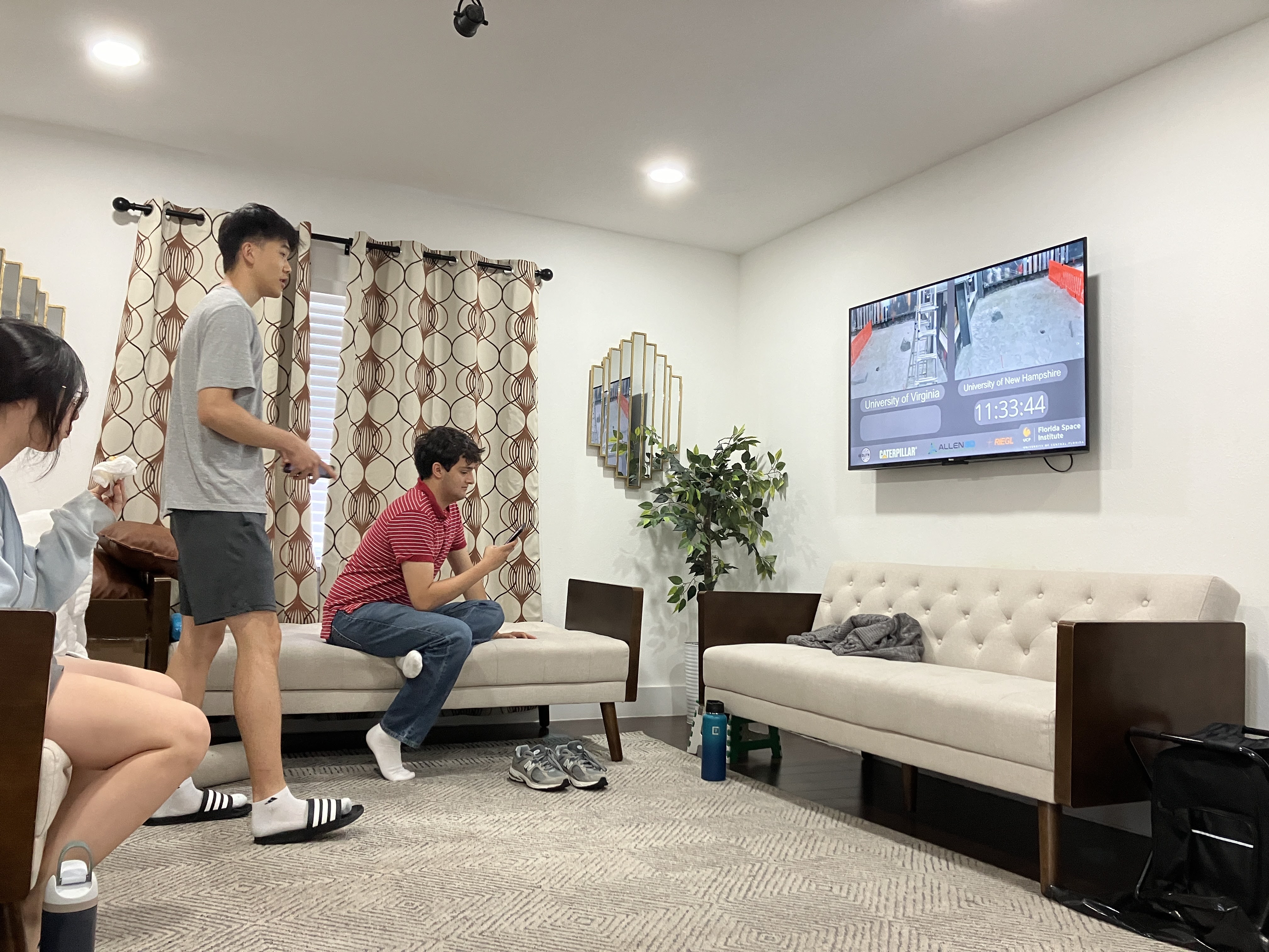 Team virtually witnessing practice run.